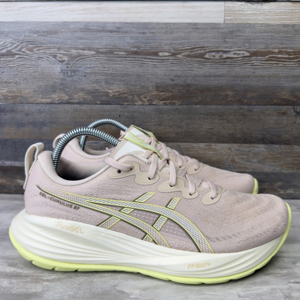 Asics‎ Gel-Cumulus 27 Womens Size 9 Athletic Running Mineral Beige Huddle Yellow
